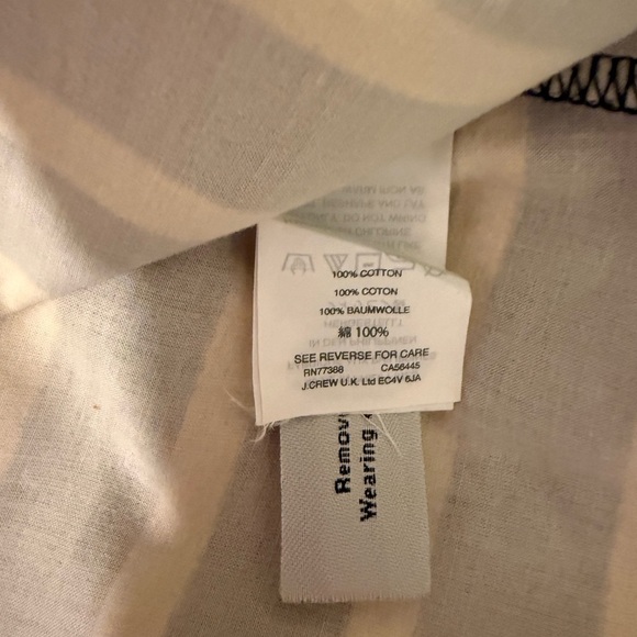 J.Crew Striped Cotton Ruffle Sleeve Top Black White Size Small Oversized - Picture 5 of 7
